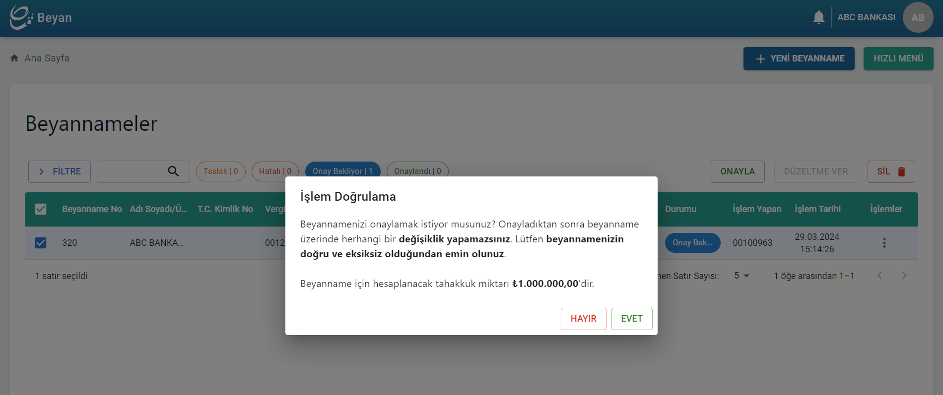 e-Beyan